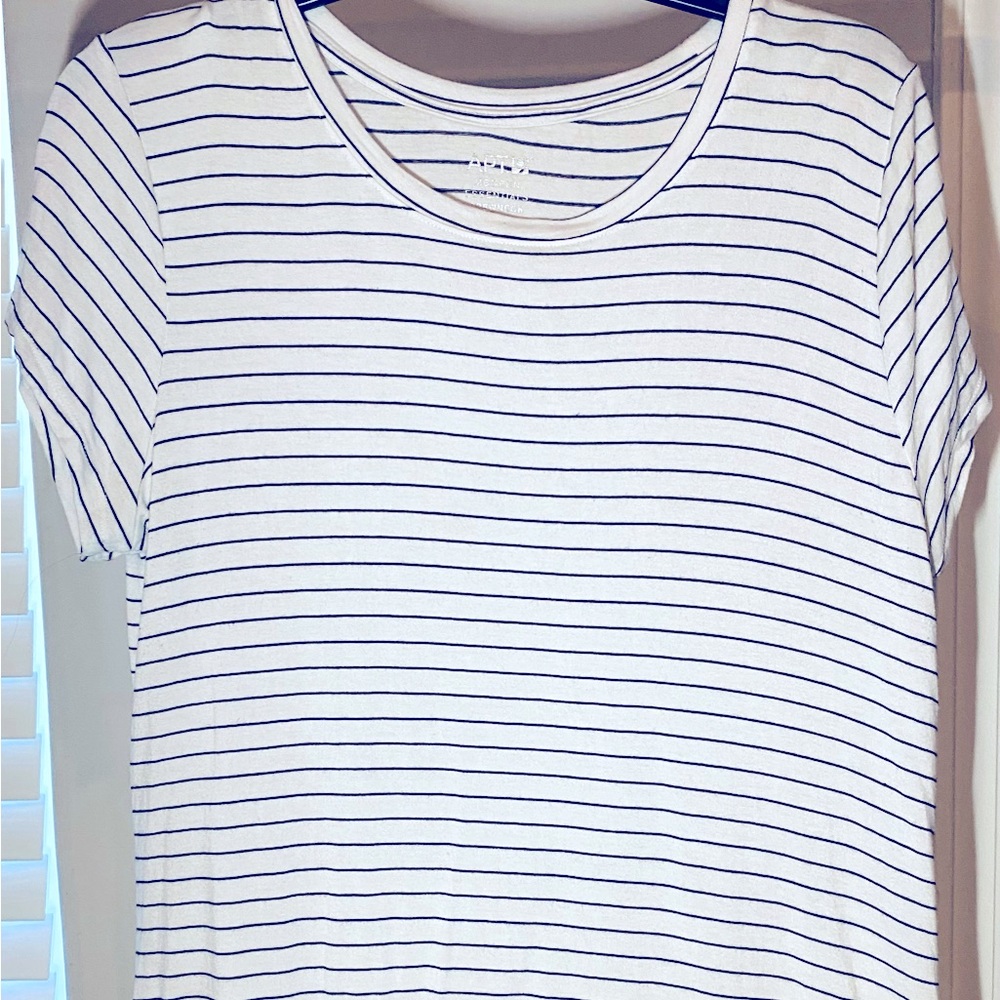 Black and white striped top